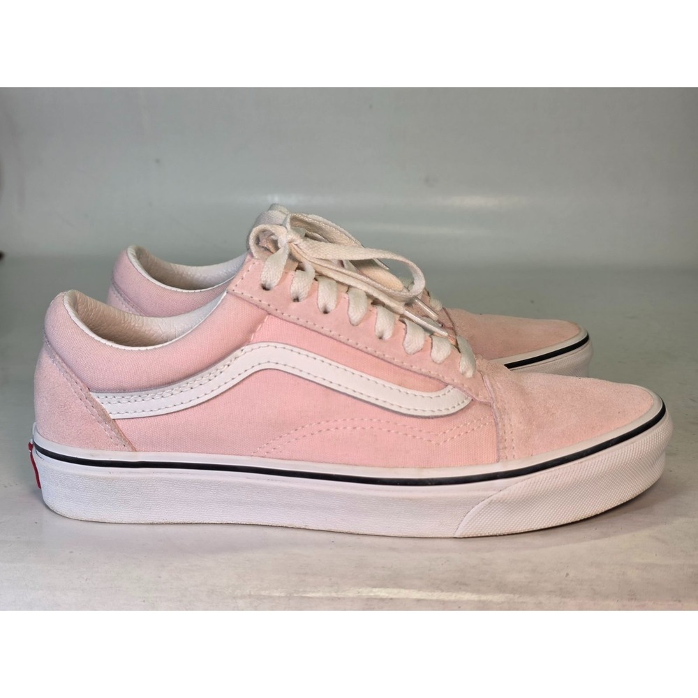 Vans Old Skool Men's Sneakers Size 6.5 Women's 8 Pink White Suede Skate Shoes